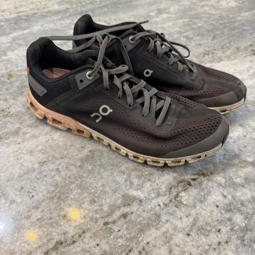On Running Cloudflow Rock Rose Sneakers Black Lace Up Size Women's 8.5